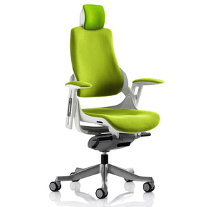 Adaptive Ergo Chair White and Myrrh Green Front