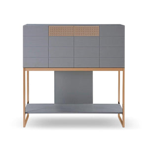Adriana Bureau Desk Grey Bronze Front