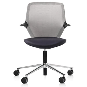 Allow Me Blue Grey Swivel Desk Chair