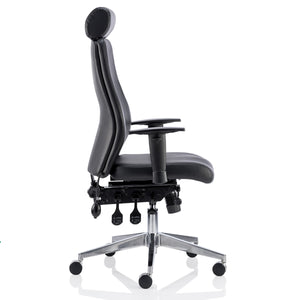 Ascent Leather Reclining Office Chair Side