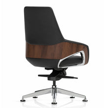 Load image into Gallery viewer, Astor Fixed Based Executive Office Chair Without Wheels (Rear View Black Synthetic Leather)
