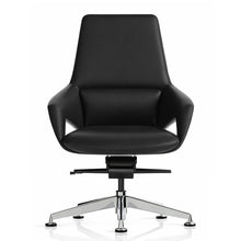 Load image into Gallery viewer, Astor Fixed Based Executive Office Chair Without Wheels (Front View Black Synthetic Leather)
