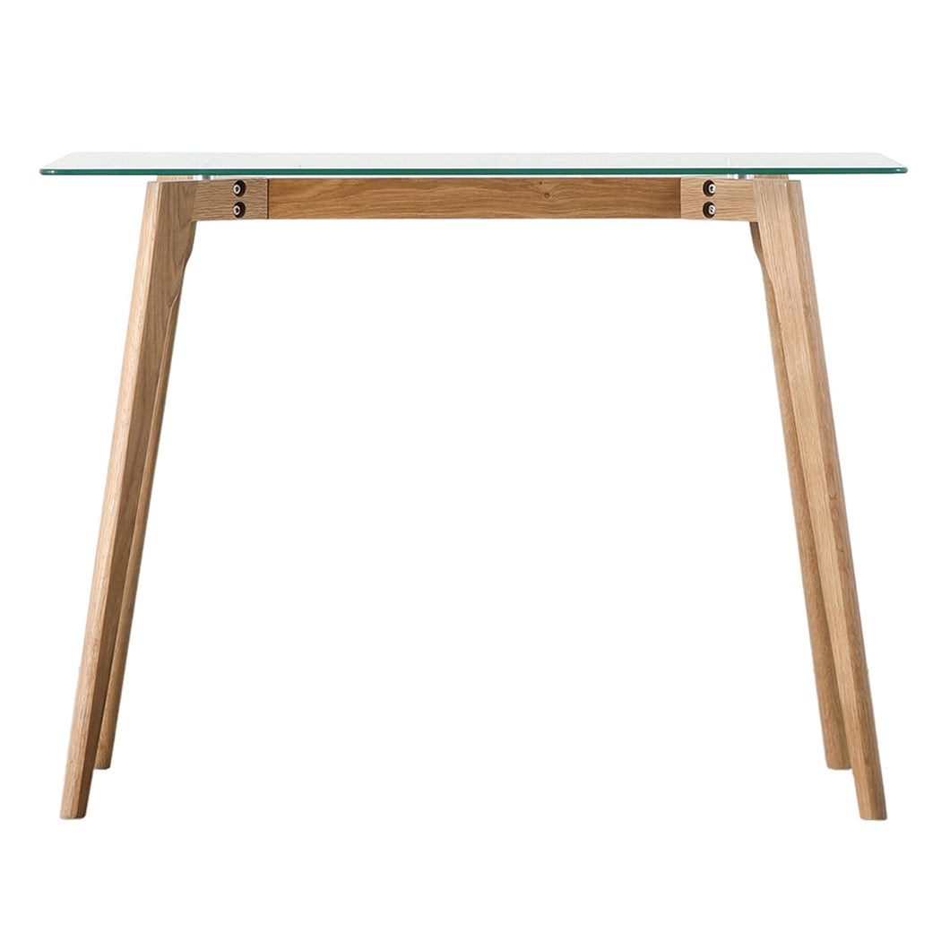 Astral Small Oak Desk With Glass