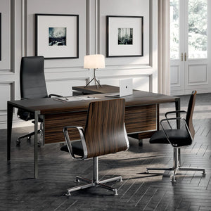 Atelier Black Leather Chair with Ebony Back Room Shot