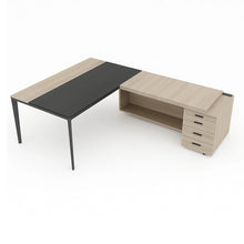 Load image into Gallery viewer, Atelier Wood &amp; Leather L Shaped Desk
