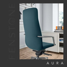Load image into Gallery viewer, Blue Aura Executive Chair Back Detail
