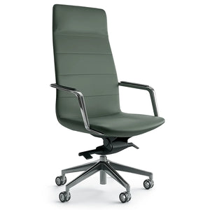 Olive Green Executive Chair With Chrome Detailing