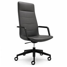 Load image into Gallery viewer, Aura Faux Leather Executive Office Chair in Anthracite Leather with Black Base
