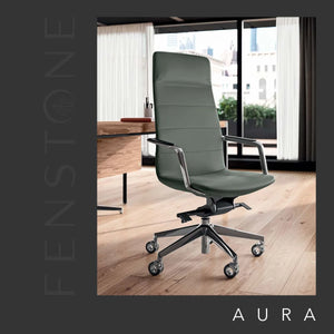 Olive Green Aura Executive Chair in Elegant Office Setting