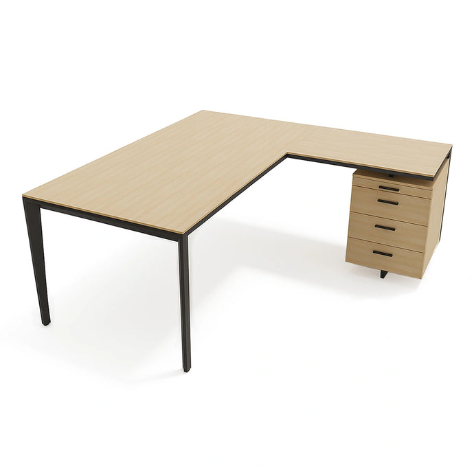 Auren 180 Corner Desk Right Hand Oak & Grey