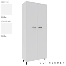 Load image into Gallery viewer, Vero Full Height Storage Cabinet in White finish with Grey Legs
