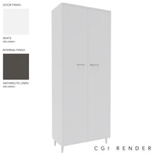 Load image into Gallery viewer, Vero Full Height Storage Cabinet in White and Anthracite finish with White Legs
