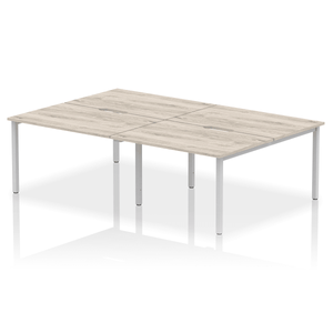 Evolve 2400 Grey Oak Silver Bench Desk