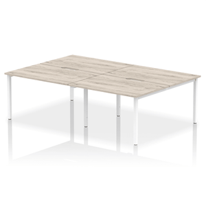 Evolve 2400 Grey Oak White Bench Desk