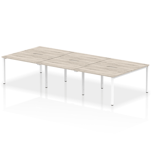 Dynamic Evolve 3600 Grey Oak White Bench Desk
