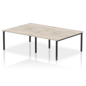 Evolve 2400 Grey Oak Black Bench Desk