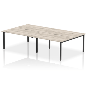 Evolve 2800 Grey Oak Black Bench Desk
