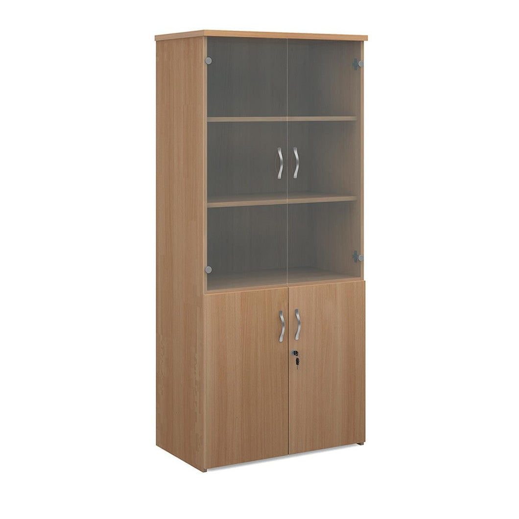 Beech Glass Combination Unit 4 Shelves