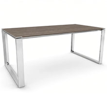 Load image into Gallery viewer, Bossi Computer Desk in Elm Finish with Polished Chrome Legs
