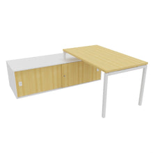 Load image into Gallery viewer, Mila Left Hand Corner Desk White &amp; Beech
