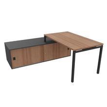 Load image into Gallery viewer, Mila Left Hand Corner Desk Anthracite &amp; American Walnut
