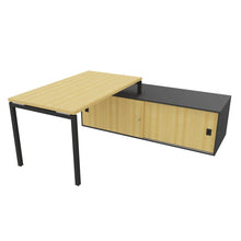 Load image into Gallery viewer, Mila 140 Right Hand Corner Desk Anthracite &amp; Beech
