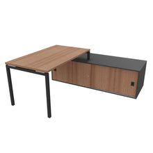 Load image into Gallery viewer, Mila 140 Right Hand Corner Desk Anthracite &amp; American Walnut
