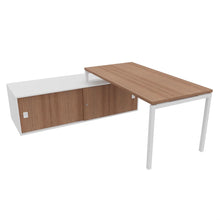 Load image into Gallery viewer, Mila 160 Left Hand Corner Desk White &amp; American Walnut
