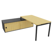 Load image into Gallery viewer, Mila 160 Left Hand Corner Desk Anthracite &amp; Beech
