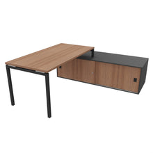 Load image into Gallery viewer, Mila 160 Right Hand Corner Desk Anthracite &amp; American Walnut
