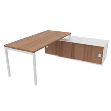 Load image into Gallery viewer, Mila 180 Right Hand Corner Desk White &amp; American Walnut
