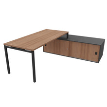 Load image into Gallery viewer, Mila 180 Right Hand Corner Desk Anthracite &amp; American Walnut
