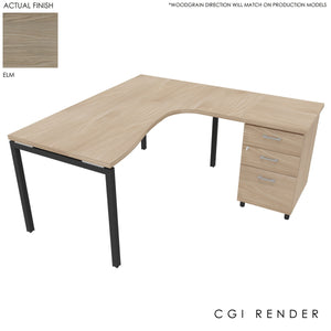 Curva Corner Desk Elm Grey 160 Right