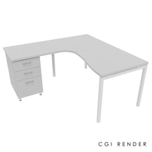 Load image into Gallery viewer, Curva Corner Desk Grey White 160 Left

