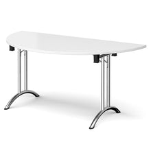 Load image into Gallery viewer, Adaptive 1600 Chrome White Semi Circle Foldable Desk
