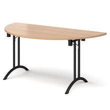 Load image into Gallery viewer, Adaptive 1600 Black Beech Semi Circle Foldable Desk
