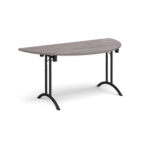 Adaptive 1600 Black Grey Oak Semi Circle Foldable Desk