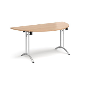 Adaptive 1600 Silver Beech Semi Circle Foldable Desk