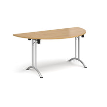 Load image into Gallery viewer, Adaptive 1600 Silver Oak Semi Circle Foldable Desk
