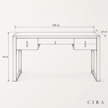 Load image into Gallery viewer, Cira Wooden Desk Measurement Diagram
