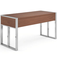 Load image into Gallery viewer, Cira Wooden Desk with Chrome Frame (Rear View)
