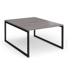 Load image into Gallery viewer, Connection 1200mm Box Frame Bench Desk in Grey Oak with Black Frame
