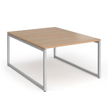Load image into Gallery viewer, Connection 1200mm Box Frame Bench Desk in Beech with Silver Frame
