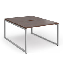 Load image into Gallery viewer, Connection 1200mm Box Frame Bench Desk in Walnut with Silver Frame
