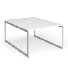 Load image into Gallery viewer, Connection 1200mm Box Frame Bench Desk in White with Silver Frame
