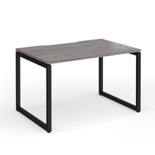 Load image into Gallery viewer, Connection 1200mm Box Frame Office Desk in Grey Oak Finish with Black Legs
