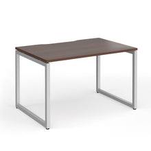 Load image into Gallery viewer, Connection 1200mm Box Frame Office Desk in Walnut Finish with Silver Legs
