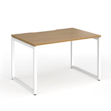 Load image into Gallery viewer, Connection 1200mm Box Frame Office Desk in Oak Finish with White Legs
