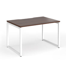 Load image into Gallery viewer, Connection 1200mm Box Frame Office Desk in Walnut Finish with White Legs
