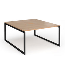 Load image into Gallery viewer, Connection 1400mm Box Frame Bench Desk in Beech with Black Frame
